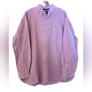 Ralph Lauren Classic Fit Oxford Shirt Light Redish/Pink  Horse  Preppy Size XL